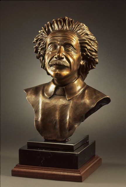 Felix Velez  'Albert Einstein Bronze Bust', created in 2005, Original Sculpture Bronze.