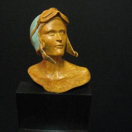 Felix Velez: 'amelia earhart', 2017 Bronze Sculpture, Aviation. Artist Description: This is a small bronze bust sculpture of the historical famous Amelia Earhart. Attempt to make a circumnavigational flight in 1937- disappear. Is a nice figurative bronze representation of her. A pioneering aviator and inspiration to every women. This sculpture come with certificate of authenticity, REDY TO BE ...