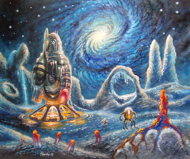 Artist Victor Filippsky. 'Galaxy' Artwork Image, Created in 2018, Original Painting Oil. #art #artist