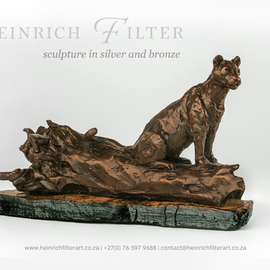 Heinrich Filter: 'Leopard', 2013 Bronze Sculpture, Wildlife. Artist Description:  Leopard in bronze, length 27 cm x height 15 cm inclusive of base; limited edition of 24 ...