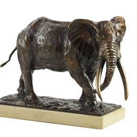 tusker elephant bull in bronze By Heinrich Filter