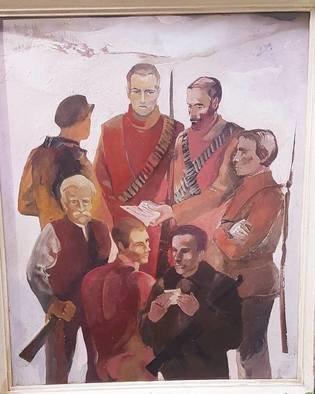 Tsvetana Simeonova: 'the resistance', 1999 Oil Painting, History. Inspired by the heroes of the antifascist struggle. ...
