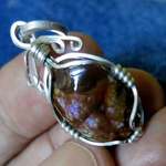 mexican fire agate pendant By Alberto Thirion