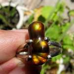 silver ring and fire agate By Alberto Thirion