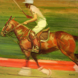 Ferenc Flamm: 'in pursuit', 2021 Oil Painting, Horses. Artist Description: I love horses, the painting is a part of the series aEURPoloaEUR...