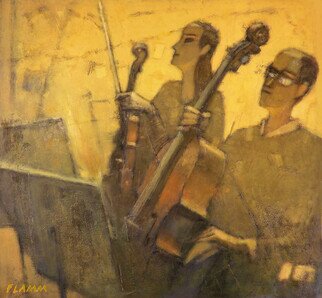 Ferenc Flamm: 'pausa', 2020 Oil Painting, Music. The artwork is a part of the series aEURSuiteaEUR, portrayed musicians and conductors at the Gothenburg Symphonics...
