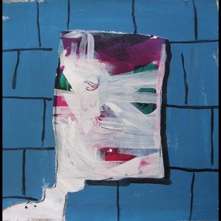 Jean Chevalier: 'FRITZ ON BRICKS', 2009 Acrylic Painting, Abstract Figurative. 