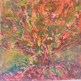 Florina Gaspar: 'tree of life', 2009 Acrylic Painting, Abstract Figurative. Artist Description:   The tree of life is painting on canvas.Symbol of life in a continue evolution, , in ascension to the sky , the tree is the symbol for the cyclic  character of the cosmic evolution : death and si regeneration; enables communion between the three levels of the cosmos: the ...