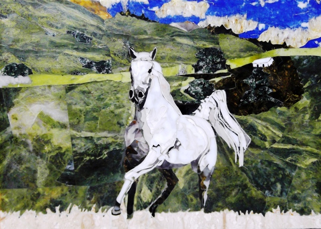 Artist Nazir Khasanov. 'White Horse' Artwork Image, Created in 2017, Original Painting Other. #art #artist