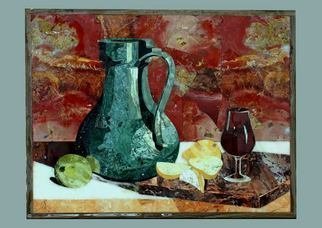 Nazir Khasanov: 'jug', 2017 Mosaic, Still Life. Pietra dua, Florentine mosaic...