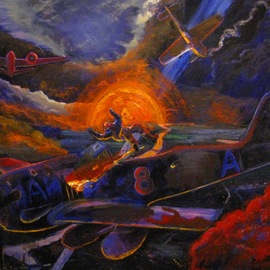 Marcin Regulski Artwork Polish victory, 2012 Oil Painting, Aviation