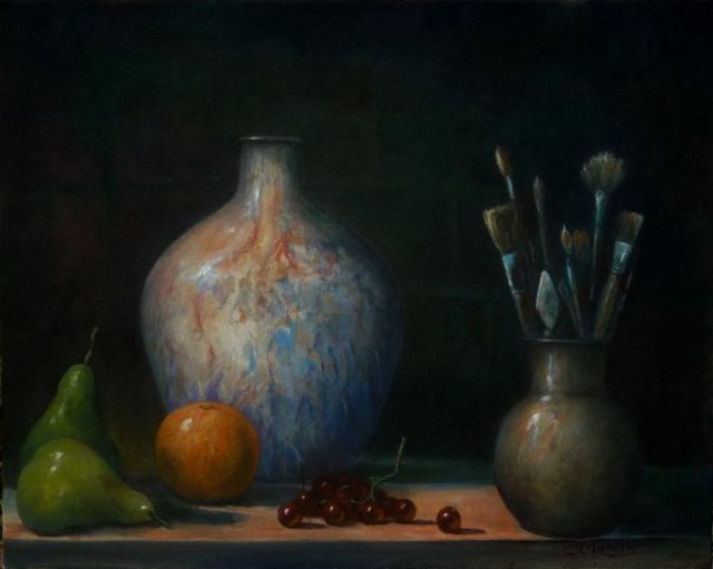 Fred Marsh  'Models And Tools  A Still Life', created in 2010, Original Painting Oil.