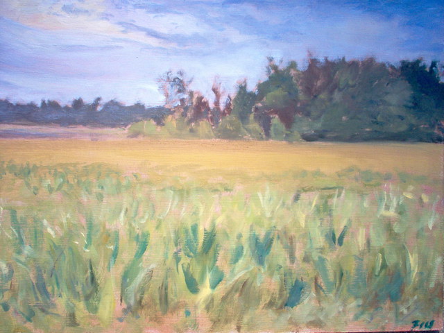 James Foos  'Cornfield At Dawn', created in 2007, Original Painting Oil.