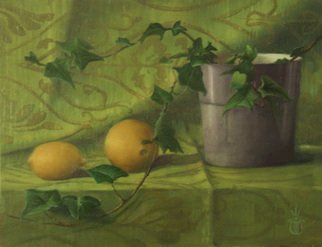 David Thompson: 'ivy and lemon', 2012 Oil Painting, Still Life. Oil on linen...