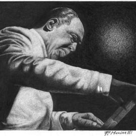 Francesco Francesco: 'duke ellington', 2018 Charcoal Drawing, Music. Artist Description: wonderful jazz Blues pianist...