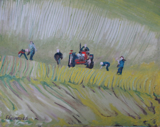 Artist Francois Fournier. 'The Rock Pickers No Two' Artwork Image, Created in 2010, Original Painting Oil. #art #artist