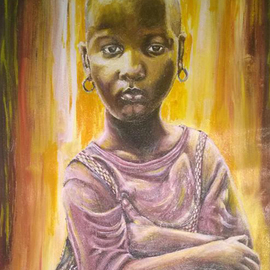 Franklin Ojoo: 'african girl', 2015 Acrylic Painting, Portrait. Artist Description: Acrylic paint on canvas of an African girl...