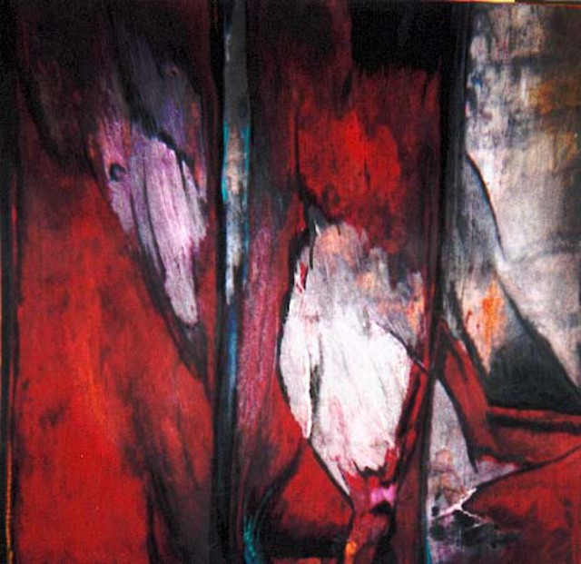 Artist Franziska Turek. 'Occult Life In Red 3' Artwork Image, Created in 2002, Original Painting Acrylic. #art #artist
