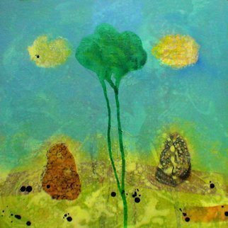 Jose Freitascruz: 'biru blue', 2007 Acrylic Painting, Abstract Landscape. Brunei inspired - Tree...