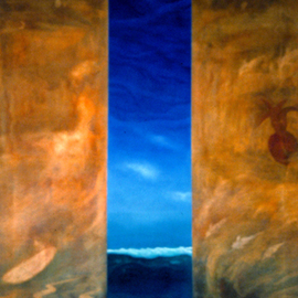Jose Freitascruz: 'wave', 1988 Oil Painting, Abstract Landscape. 