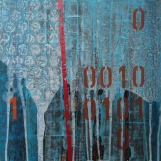 Jose Freitascruz: 'zeros and ones neuberlin 01', 2016 Acrylic Painting, Abstract Landscape. most of our lives are now spent looking at screens. . . the new beauty is zero s   one s - binary code...