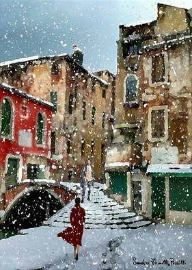 Sandro Frinolli Puzzilli: 'snow in venice', 2020 Digital Art, Love. This work was made in Venice with the photographic technique and processed with digital art...