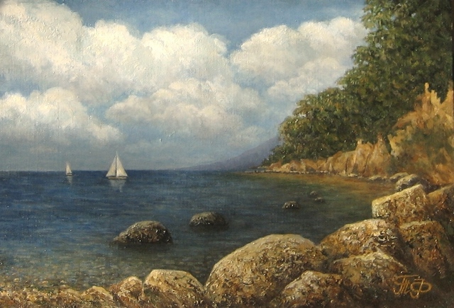 Tatiana Fruleva  'Sea And Clouds', created in 2013, Original Painting Oil.