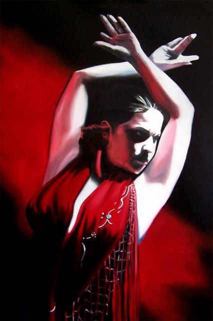 Artist David Fedeli. 'Flamenco Red' Artwork Image, Created in 2010, Original Painting Oil. #art #artist
