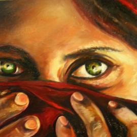 Cyr Antoine Hubert: 'afghanne', 2016 Oil Painting, Culture. Artist Description: Afghanistan girl...