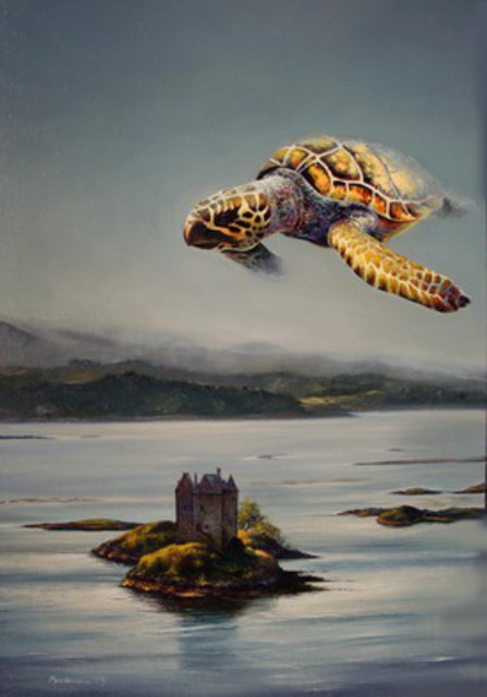 Gabriel Bodnariu  'The Turtle', created in 2014, Original Painting Oil.