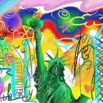 statue of liberty abstract art By Galina Victoria