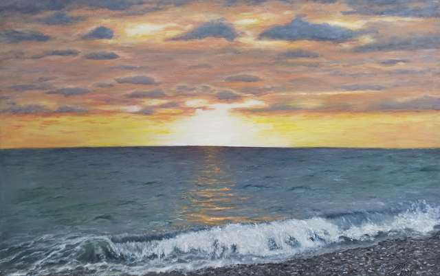 Gala Melnyk  'Sunset In Gagra', created in 2021, Original Painting Oil.