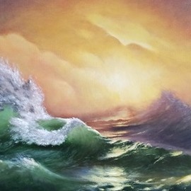 Gala Melnyk: 'the ninth wave', 2020 Oil Painting, Sea Life. Artist Description: The sea . . . What could be more beautiful  This is a copy of the work of the great Aivazovsky. ...
