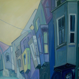 Gamze Olgun: 'untitled', 2004 Oil Painting, Cityscape. 