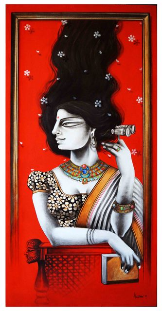 Gautam Mukherjee  'Charulaata', created in 2017, Original Painting Acrylic.