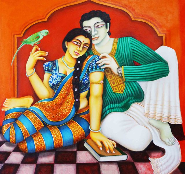 Artist Gautam Mukherjee. 'Charulata' Artwork Image, Created in 2018, Original Painting Acrylic. #art #artist