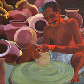 Gayatri Artist: 'map of the marginalised', 2009 Acrylic Painting, Portrait. 