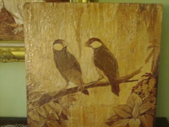 Artist Gaya Wijaya. 'Unique Painting A Pair Of Birds' Artwork Image, Created in 2002, Original Mixed Media. #art #artist