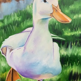 Gerardo Bolanos: 'on the run', 2019 Oil Painting, Farm. Artist Description: Ducks are graceful as they run towards their destination. ...