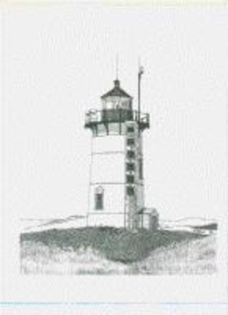 Artist Glen Braden. 'Race Point Lighthouse' Artwork Image, Created in 2002, Original Drawing Pen. #art #artist