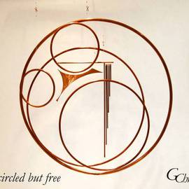 Gary Chris Christopherson: 'encircled but free', 2005 Mixed Media Sculpture, Abstract. Artist Description:  Though encircled and restrained, we remain free as the chimes signal and celebrate that freedom and the associated joy. ...