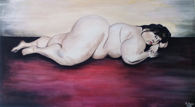 Geary Jones  'NUDE OBESE LADY 2', created in 2016, Original Painting Acrylic.