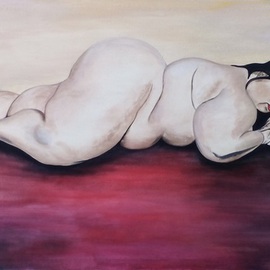 Geary Jones: 'NUDE OBESE LADY 2', 2016 Acrylic Painting, nudes. Artist Description:  OBESE LADY NUDE...