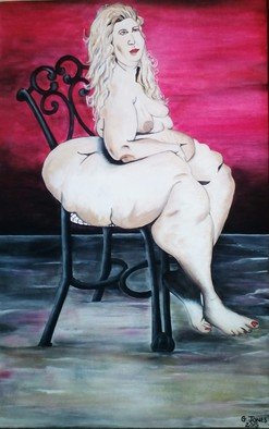 Geary Jones: 'Nude Obese Lady', 2015 Acrylic Painting, nudes.  Nude painting ...