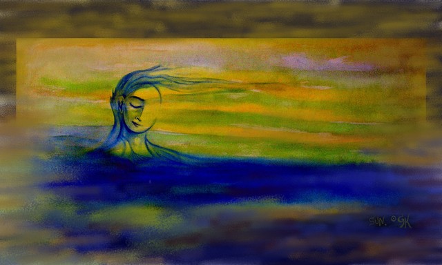 George Katevenis  'Dream Of The Sun', created in 2021, Original Digital Drawing.