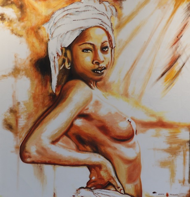 Artist George Mulaudzi. 'Nourished Bare' Artwork Image, Created in 2021, Original Painting Oil. #art #artist