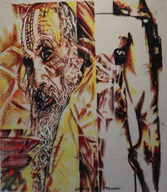 George Mulaudzi  'Sanyasi Monk', created in 2021, Original Painting Oil.