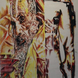 George Mulaudzi: 'sanyasi monk', 2021 Oil Painting, Indiginous. Artist Description: oil on canvas...