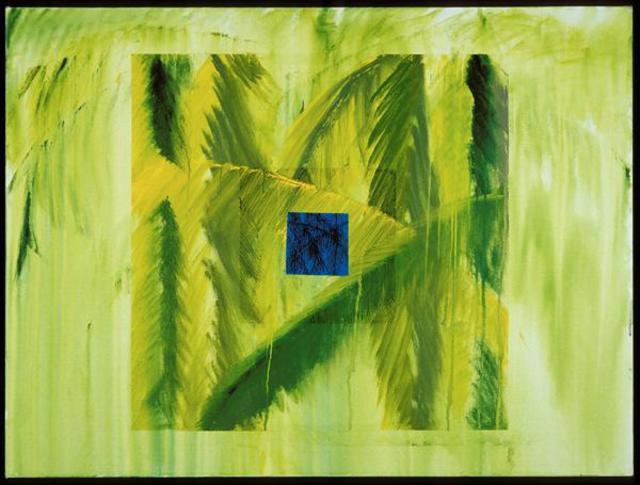Artist George Oommen. 'Kerala Palm Trees Framed With Blue Skies' Artwork Image, Created in 2002, Original Drawing Charcoal. #art #artist
