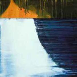 George Oommen: 'mankotta relections dyptic', 2004 Acrylic Painting, Landscape. 